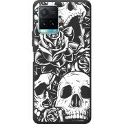 Черный чехол BoxFace Vivo Y33S Skull and Roses