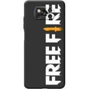 Черный чехол BoxFace Poco X3 Pro Free Fire White Logo