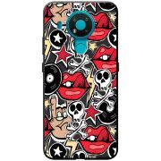 Черный чехол BoxFace Nokia 3.4 Rock Graffiti