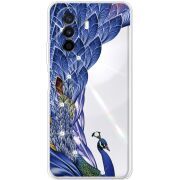 Чехол со стразами Huawei Nova Y70 Peafowl