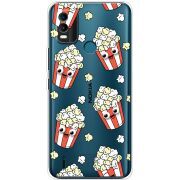 Прозрачный чехол BoxFace Nokia C21 Plus с 3D-глазками Popcorn