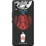 Черный чехол BoxFace Nokia C21 Plus RedWhite Coffee
