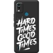 Черный чехол BoxFace Nokia C21 Plus Hard Times Good Times