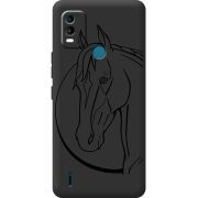 Черный чехол BoxFace Nokia C21 Plus Horse
