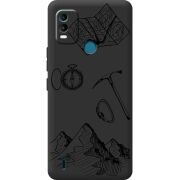 Черный чехол BoxFace Nokia C21 Plus Mountains