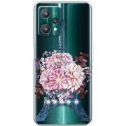 Чехол со стразами Realme 9 Pro Eiffel Tower