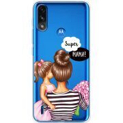 Прозрачный чехол BoxFace Motorola E7 Power Super Mama and Daughter