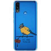 Прозрачный чехол BoxFace Motorola E7 Power Синиця і калина
