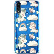 Прозрачный чехол BoxFace Motorola E7 Power Unicorns
