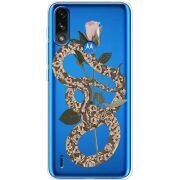 Прозрачный чехол BoxFace Motorola E7i Power Glamor Snake