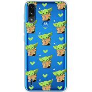 Прозрачный чехол BoxFace Motorola E7i Power Pattern Baby Yoda