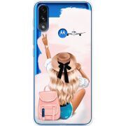 Прозрачный чехол BoxFace Motorola E7i Power Travel Girl