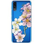 Прозрачный чехол BoxFace Motorola E7i Power Cherry Blossom