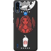 Черный чехол BoxFace Motorola E7i Power RedWhite Coffee
