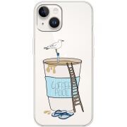 Прозрачный чехол BoxFace Apple iPhone 14 Plus Segull in Cofee Pool