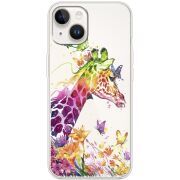 Прозрачный чехол BoxFace Apple iPhone 14 Plus Colorful Giraffe