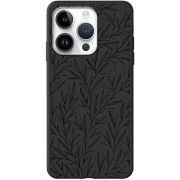 Черный чехол BoxFace Apple iPhone 14 Pro Max Leaves