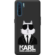 Черный чехол BoxFace OPPO A91 Cat in Black