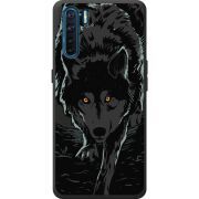 Черный чехол BoxFace OPPO A91 Wolf