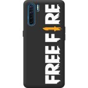 Черный чехол BoxFace OPPO A91 Free Fire White Logo