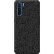Черный чехол BoxFace OPPO A91 Leaves