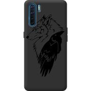 Черный чехол BoxFace OPPO A91 Wolf and Raven