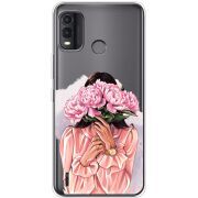 Прозрачный чехол BoxFace Nokia G11 Plus Девушка с Пионами