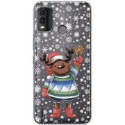 Прозрачный чехол BoxFace Nokia G11 Plus Christmas Deer with Snow
