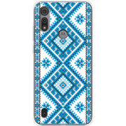 Чехол BoxFace Motorola E6S Блакитний Орнамент