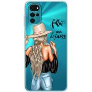 Прозрачный чехол BoxFace Motorola G22 Follow Your Dreams