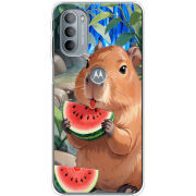 Чехол BoxFace Motorola G31 Капібара з кавуном