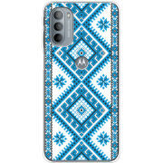 Чехол BoxFace Motorola G31 Блакитний Орнамент
