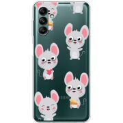 Прозрачный чехол BoxFace Samsung Galaxy A04s (A047) с 3D-глазками Mouse