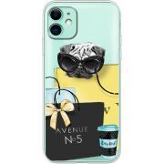 Прозрачный чехол Uprint Apple iPhone 11 Fashion Pug