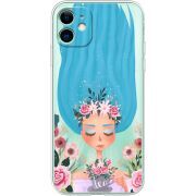 Прозрачный чехол Uprint Apple iPhone 11 Blue Hair