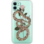 Прозрачный чехол Uprint Apple iPhone 11 Glamor Snake