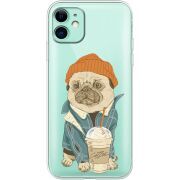 Прозрачный чехол Uprint Apple iPhone 11 Dog Coffeeman