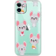 Прозрачный чехол Uprint Apple iPhone 11 с 3D-глазками Mouse