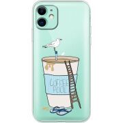 Прозрачный чехол Uprint Apple iPhone 11 Segull in Cofee Pool