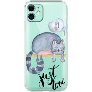 Прозрачный чехол Uprint Apple iPhone 11 Just Love