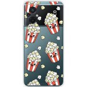 Прозрачный чехол BoxFace Xiaomi Poco M5 с 3D-глазками Popcorn