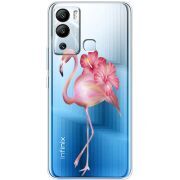 Прозрачный чехол BoxFace Infinix Hot 12i Floral Flamingo