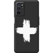 Черный чехол BoxFace OPPO A54s Білий хрест ЗСУ