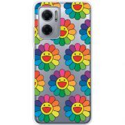 Прозрачный чехол BoxFace Xiaomi Redmi Note 11E Hippie Flowers