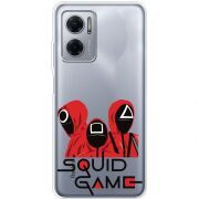 Прозрачный чехол BoxFace Xiaomi Redmi Note 11E siquid game люди в красном