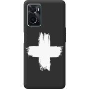 Черный чехол BoxFace OPPO A76 Білий хрест ЗСУ