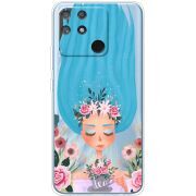 Прозрачный чехол BoxFace Realme Narzo 50A Blue Hair