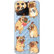 Прозрачный чехол BoxFace Realme Narzo 50A с 3D-глазками Pug
