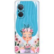 Прозрачный чехол BoxFace Huawei Nova 9 SE Blue Hair