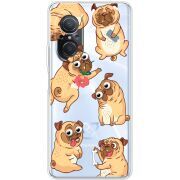 Прозрачный чехол BoxFace Huawei Nova 9 SE с 3D-глазками Pug